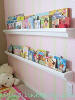 Rain Gutter Book Shelf, Gutter Bookshelf, Diy Bookshelf Plans, Cheap Bookshelves, Diy Bookshelf Kids, Shoe Organization Diy, Bookshelf Plans, Shoes Diy, Rain Gutters