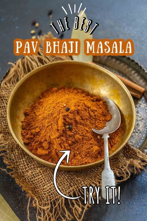 Pav Bhaji Masala is an Indian spice mix that is used to make the popular street food Pav Bhaji. Make it at home using my easy recipe. Indian Spice Mix, Pav Bhaji Masala, Pav Bhaji, Desi Food, Spice Mix, Masala Recipe, Spice Recipes, Indian Spices, Middle Eastern Recipes