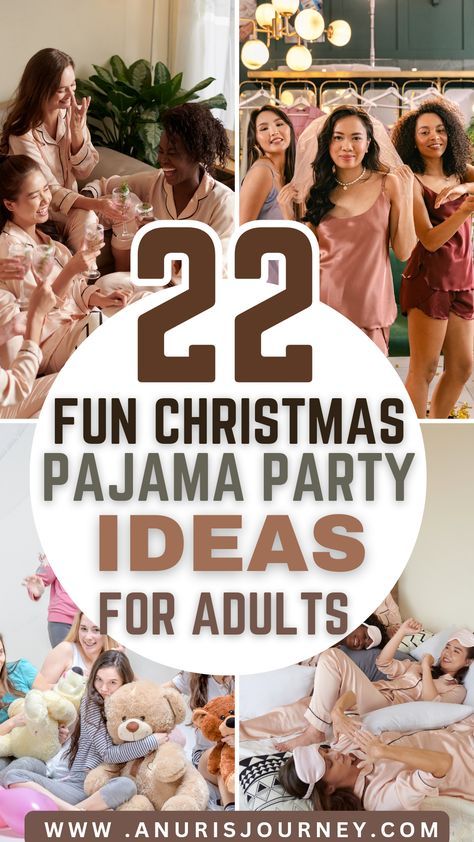 Pajama Brunch Birthday Party, Girlfriends Christmas Party Ideas, Nye Pajama Party Ideas, Christmas Pajama Party Ideas For Adults, Holiday Pajama Party, New Years Pajama Party, Christmas Pj Party Outfit, Pajama Party Decorations Adult, Pyjama Party Ideas Adults