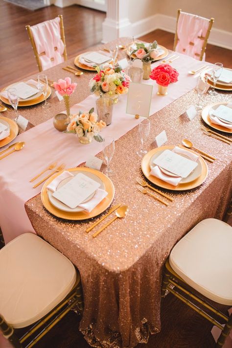 Table Cloth Decor, Gold Wedding Table Decorations, Gold Wedding Decorations Receptions, Rose Gold Sequin Tablecloth, Wedding Decorations Table Settings, Vintage Wedding Table Settings, Gold Sequin Tablecloth, Gold Runner, Rose Gold Wedding Decor