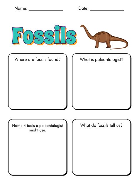 Fossil Worksheets Printables Fossil Worksheet, Mystery Worksheet, Fossils Worksheet, Making Fossils, Fossil Activity, Earth Worksheet, Types Of Fossils, Fossils Activities, Time Management Worksheet