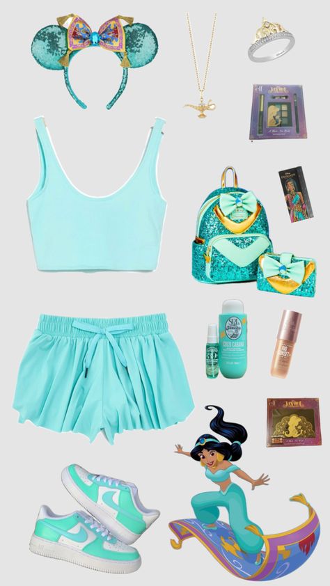 Jasmine Disneybounding #disney #jasmine #disneybound #jasminedisneybounding #outfitinspo Jasmine Disney Outfit, Jasmine Disneybound, Disney Vacation Outfits, Disney Bounding Outfits, Bounding Outfits, Disney Park Outfit, Disney Character Outfits, Disney Bound Outfits Casual, Disney Outfit Inspo