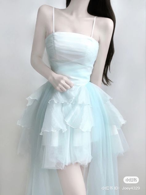 Blue Korean Outfit, Ms Ribbon, Blue Fairy Dress, Classy Prom Dresses, Korean Fashion Dress, Fairytale Dress, Korean Dress, Fairy Dress, Dressy Outfits