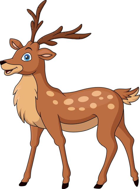 Cute deer cartoon on white background Deer Cartoon, Cute Deer, Woodland Animals, Clay Art, Vector Art, Snow White, White Background, Deer, Vector Free