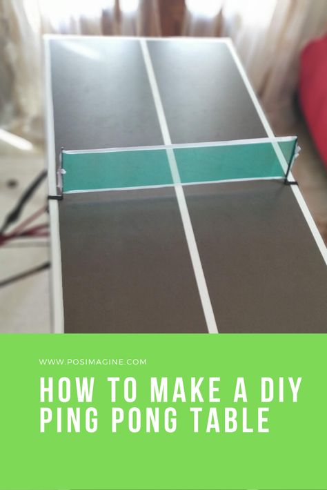 Find out how to make a fun DIY ping pong table for your family! It's easy and cheap to make and will provide hours of fun! #diy #kidsplay #indoorsports #pingpong #diypingpongtable #familyactivity Diy Ping Pong Table, Mini Ping Pong Table, Folding Ping Pong Table, Simplicity Parenting, Kids Easy Crafts, Jewelry Making Kids, Wood Table Diy, Diy Hack, Kids Groups