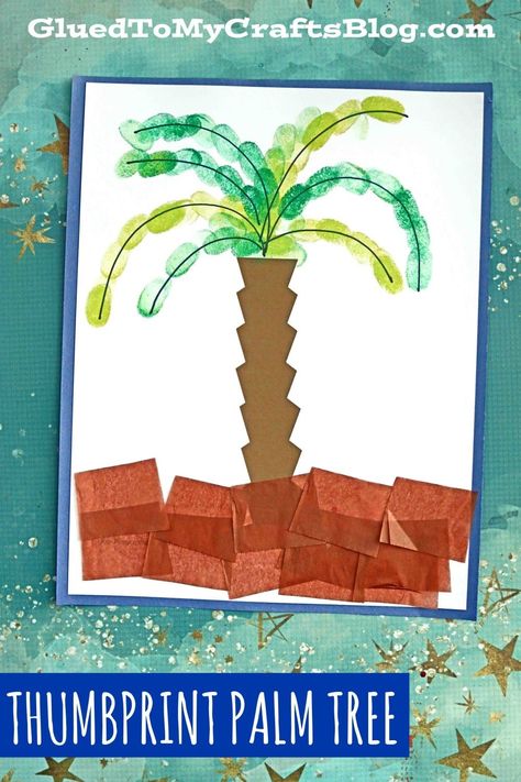 Just download, print and have your children add their thumbprints to make the palm tree come to life! Hawaii Crafts, Palm Tree Crafts, Idea For Summer, Hawaiian Crafts, Island Crafts, Hawaii Art, Palm Tree Art, Island Theme, Hawaiian Art