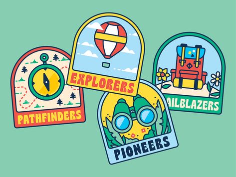 Scout Badges for the Kids by brian hurst on Dribbble Scout Patches, Scout Badges, Directory Design, Merit Badge, Design Jobs, Badge Design, Travel Design, Job Opening, Design Assets