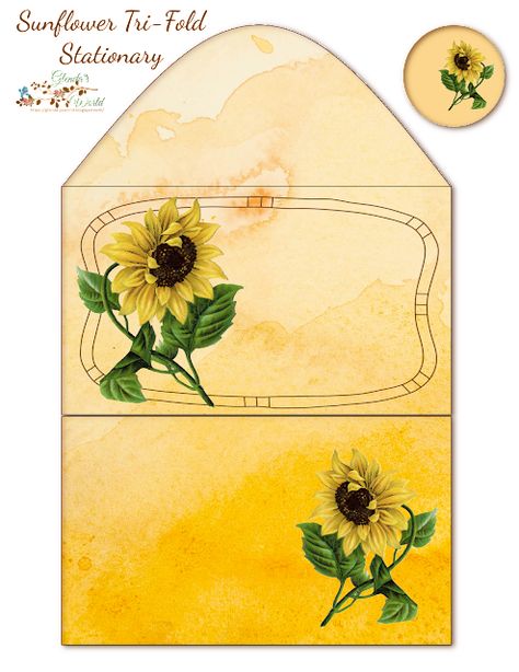 glenda's World Pretty Envelopes, World Png, Sunflower Printable, Jar Tags, Sunflower Images, Wine Bottle Tags, Snow Falls, The Graphics Fairy, Free Printable Tags