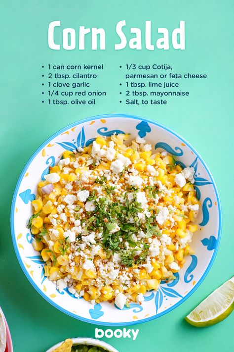 Cinco De Mayo Recipes, Side Salad Recipes, Homemade Cookbook, Catering Ideas Food, Veggie Delight, Corn Salad, Delicious Snacks Recipes, Food Recepie, Food Goals