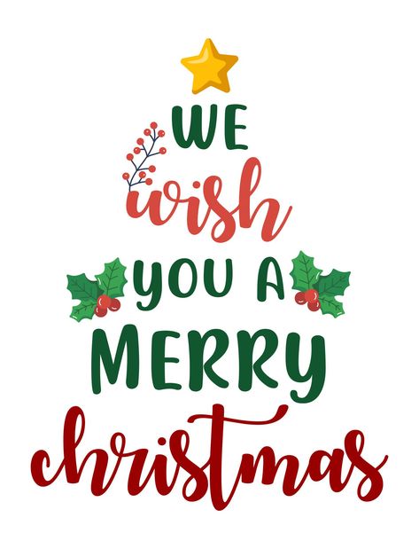 We Wish You A Merry Christmas Word Tree Printable