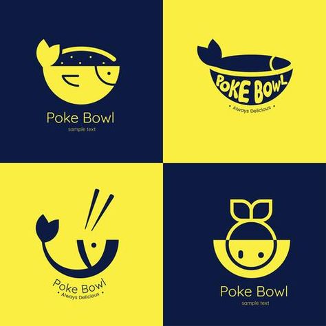 Dishes Logo Design, Logo Rice Bowl Design, Logo Reference Ideas, Bowl Logo Design, Food App Logo, Poke Logo, Healthy Rice Salad, Salad Logo, Brand Identity Design Layout