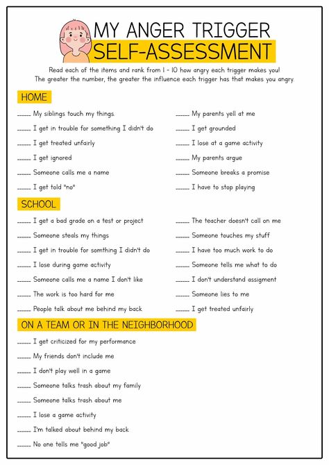 Trigger Identification Worksheet, Identifying Triggers Worksheet, Emotional Triggers Worksheet, Parenting Skills Worksheets, Anger Management Activities For Adults, Anger Triggers Worksheet, Anger Management Activities For Teens, Anger Worksheets For Kids, Counseling Worksheets Therapy Tools