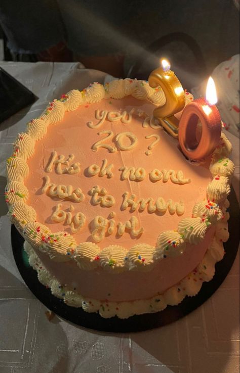 20th Birthday Ideas Decoration, 20th Birthday Gift Ideas, Cake Shake, Birthday Cake Writing, 20 Birthday Cake, Small Birthday Cakes, 20 Birthday, Birthday Decorations At Home, 20th Birthday Gift