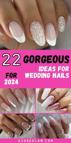 Delve into "Wedding Nails 2024", where contemporary style meets bridal sophistication. Our collection spans a diverse range of designs, from the understated chic of short wedding nails to the bold statement of nail art embellished nail extensions. Ideal for brides and bridesmaids, these designs include delicate pearl accents for a spring wedding and vibrant rhinestone decorations for a fall celebration. Wedding Nail Almond, Fall Wedding Nail Ideas For The Bride, Wedding Nails Design French, Moody Bridal Nails, Colored French Tip Nails Almond Shape, Almond Shaped Bridal Nails, Almond Nails For Wedding, Almond Shaped Wedding Nails For Bride, Bridal Nails Wedding Almond Shape