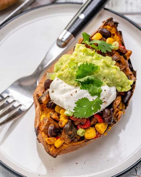 Simple Mexican Stuffed Sweet Potatoes Recipe | Healthy Fitness Meals