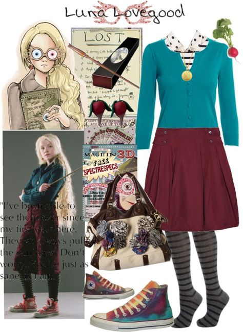 "Luna Lovegood of Harry Potter" by lilbailey ❤ liked on Polyvore Luna Lovegood Style, Luna Lovegood Outfits, Luna Lovegood Cosplay, Luna Costume, Luna Lovegood Costume, Harry Potter Luna Lovegood, Everyday Cosplay, Harry Potter Cosplay, Outfits And Accessories