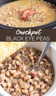 These Crockpot Black Eye Peas are packed with a smokey, savory flavor thanks to the ham hock that simmers for hours with the peas. via @familyfresh Crock Pot Black Eyed Peas Crockpot, Crockpot Blackeyed Peas Southern, Ham And Black Eyed Peas Crock Pot, Ham And Black Eyed Peas Soup Recipes, Ham Hock Black Eyed Peas, Ham Hocks And Black Eyed Peas, Blacked Eyed Peas Crock Pot, Slow Cooker Black Eyed Peas And Ham, Crockpot Blackeyed Peas With Ham Hock