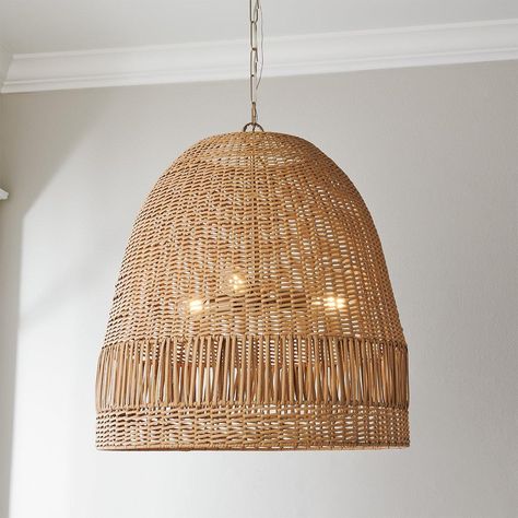 Channel Side Chandelier Modern Coastal Chandelier, Beachy Chandelier, Rattan Shade Chandelier, White And Woven Chandelier, Oversized Rattan Chandelier, Farmhouse Pendant Lights, Large Chandelier Rattan, Winder Stairs, Side Lighting