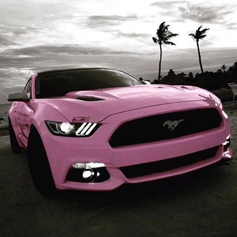 #Pink your ride in honor of #BreastCancerAwareness month! #Mustang  #Repost and photo credit  @noturavgstanggrl Pink Mustang, Sports Cars Mustang, Mustang Car, Cars Girls, Bmw Classic Cars, Auto Retro, Girly Car, Lux Cars, Harley Davidson Street Glide