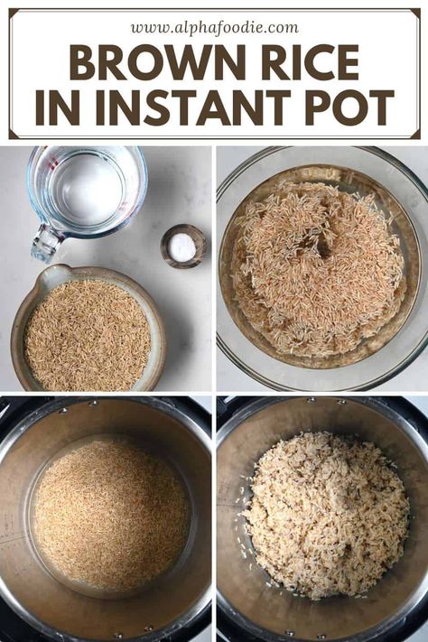 How to cook perfect Instant Pot brown rice with a quick, easy, and foolproof method. The rice is tender and fluffy every time, perfect for busy weeknights and meal prep! How To Cook Brown Rice In Instant Pot, Instapot Brown Rice, Brown Rice Instant Pot, Instant Pot Brown Rice, Brown Rice Cooking, Rice Instant Pot, Vegan Dishes, Brown Rice, How To Cook