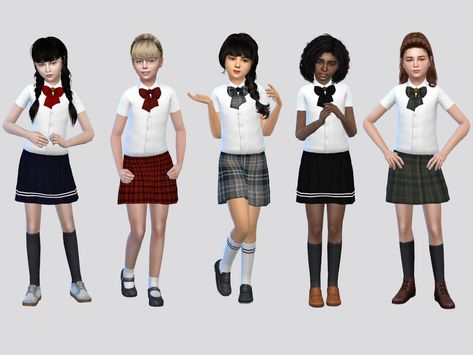 Sims 4 Maxis Match Uniform, Private School Uniforms Sims 4, Sims 4 Uniform Cc School, Sims 4 Cc Uniform, Sims 4 Uniform Cc, The Sims 4 Tsr, Toddler School Uniforms, Sims 4 School, Kids Uniform