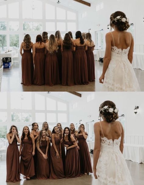 Photography Tips For Weddings, 11 Bridesmaids Pictures, Bridesmaid Proposal Picture, Wedding Picture Ideas Funny, Bridesmaid First Look At Bride, Big Wedding Party Pictures, Wedding Day Photo Ideas Must Have, 10 Bridesmaids Pictures, Different Wedding Aesthetics