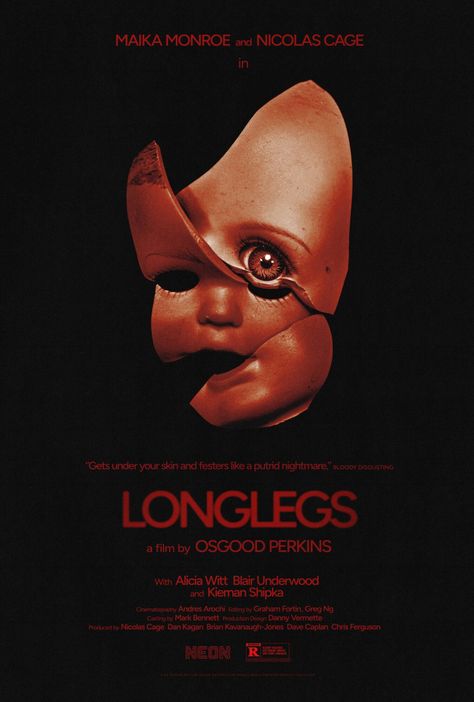 LONGLEGS (2024) poster design by Aleks Phoenix Long Legs Poster, 2024 Poster, Film Posters Art, I Love Cinema, Horror Posters, Horror Tattoo, Movie Covers, Movie Posters Design, Cinema Posters