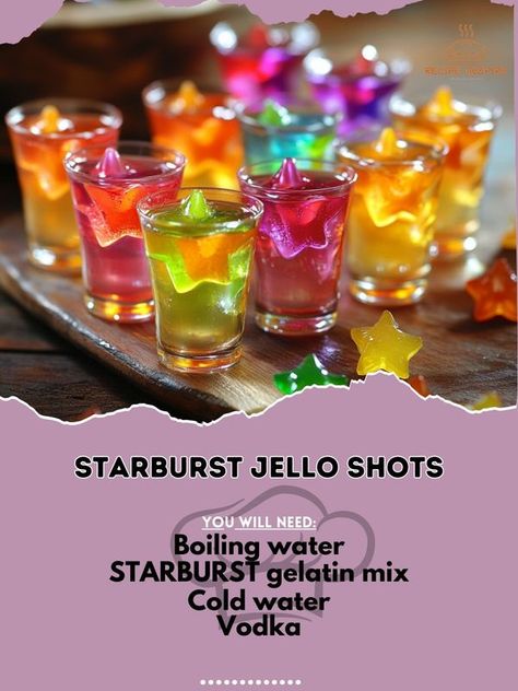 Starburst Jello Shots, Hello Shots, Alcohol Shots, Beer Room, Halloween Recipes Drinks, Halloween Drinks Alcohol, Pretty Alcoholic Drinks, Pudding Shots, Shots Alcohol