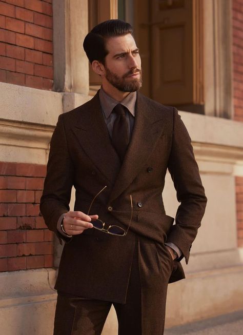 Suits Types For Men, Hunting Suit Men, 2024 Suits For Men, Fancy Outfit Men, Wedding Suit Brown, Brown Suit Men, Brown Suits For Men, Fancy Suits, Hunting Suit