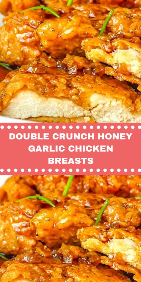 DOUBLE CRUNCH HONEY GARLIC CHICKEN BREASTS – Foodie Mom Kitchen Garlic Chicken Breast Recipes, Double Crunch, Mains Recipes, Chicken Delight, Sandwhich Recipes, Rock Recipes, Game Recipes, Chicken Meals, Savoury Recipes