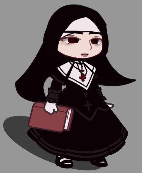 Gacha Club Nun Outfit, Nun Gacha Club, Gacha Nurse Outfits, Oc Tips, Vampire School, Gacha Stickers, Gacha Pose, Priest Outfit, Gacha Inspiration