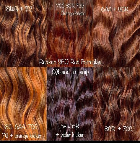 Red Recipes, Hair Dye Videos, Hair Color Mahogany, Red Copper Hair Color, Cinnamon Hair, Redken Hair Color, Colored Hair Tips, Redken Hair Products, Hair Toner