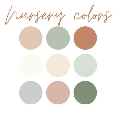 Neutral Nursery Palette, Muted Pastel Nursery, White And Sage Green Nursery, Muted Nursery Colors, Neutral Nursery Sage Green, Sage Green Nursery Gender Neutral Accent Wall, Natural Color Nursery, Pink And Green Boho Nursery, Neutral Nursery Colors Paint