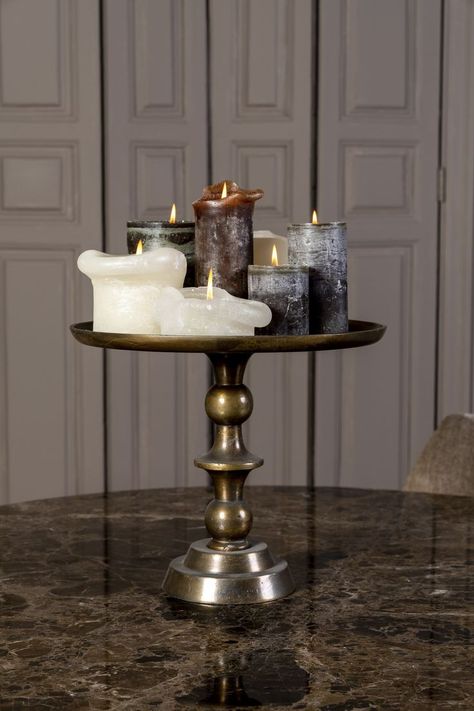 A beautiful decorative tray with our artisan candles on it. You can present anything you want to show! The tray has a diameter of 30 cm and is also 30 cm high.⁠ ⁠ #tray #bowl #standart #decoration #Gold #candles #trend #marble #brown #interieur #interior #styling #lifestyle94 #lifestylehomecollection Artisan Candles, Gold Candles, Apartment Style, Candle Tray, Home Collections, Cake Stand, Interior Styling, Decorative Tray, Marble