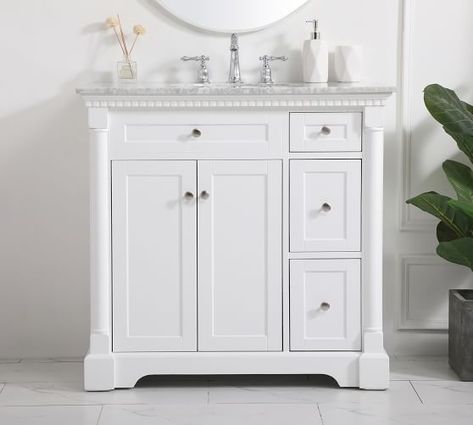 Lorenz 36" Single Sink Vanity | Pottery Barn Pottery Barn Vanity, Vanity Pottery Barn, Pretty Tiles, Custom Bathroom Vanity, Bath Cabinets, Single Sink Vanity, Custom Bathroom, Double Sink Vanity, Sink Vanity