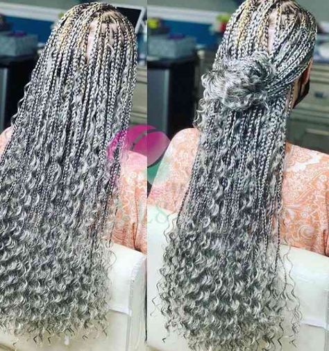 30+ Beautiful Grey Braids Styles that you should try this season - Claraito's Blog Gray Braids, Silver Hair Braids, Hair For Older Women, Grey Braids, Grey Box Braids, Grey Hair Braids, Hairstyles Images, Braids Inspiration, Best Braid Styles