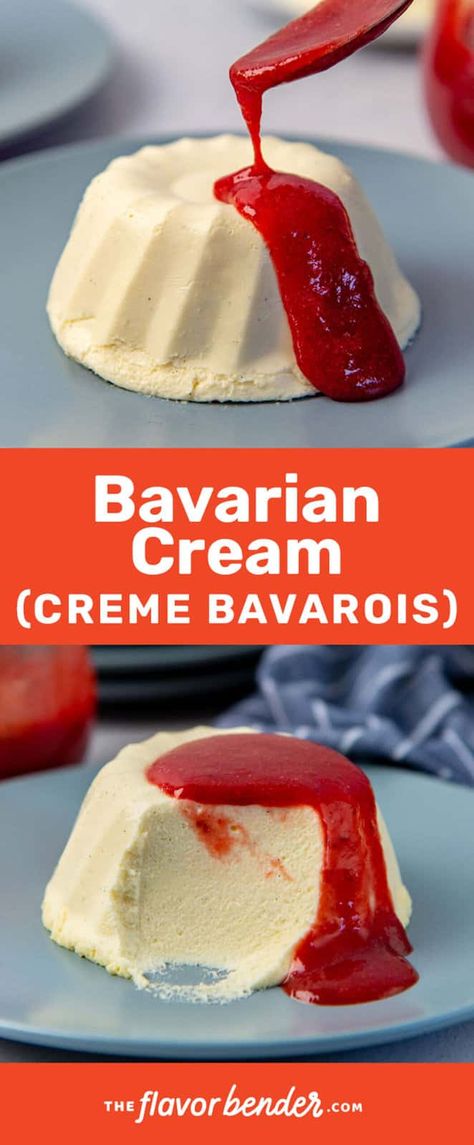 Bavarian Cream Pie Recipe, Russian Cream Dessert, Swedish Cream Dessert, Dessert With Sour Cream, Easy 2 Ingredient Desserts, Boiled Custard Southern, Flan Dessert Recipes, Bavarian Desserts, Creme Brulee Ice Cream Recipe