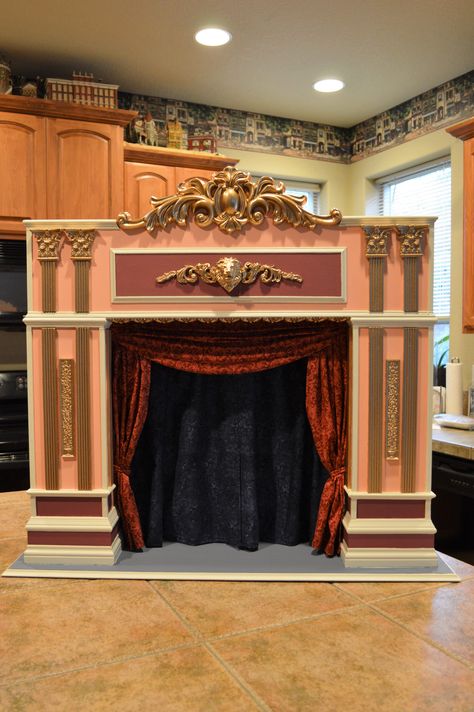 https://flic.kr/p/JfnaiX | 1/6 scale Theater Stage project. | Done...... Puppet Show Stage, Puppet Stage, Theatre Diy, Blue Marble Wallpaper, Stage Theater, Theater Stage, Theatre Props, Vintage Theatre, Toy Theatre