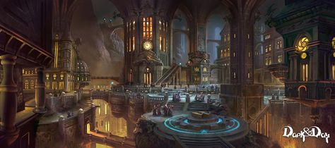 ArtStation - Windom Magic academy , Tyler edlin Dwarven City, Stone Pillars, Underground Cities, Location Inspiration, Fantasy City, Fantasy Castle, Fantasy Setting, Fantasy Places, Wow Art