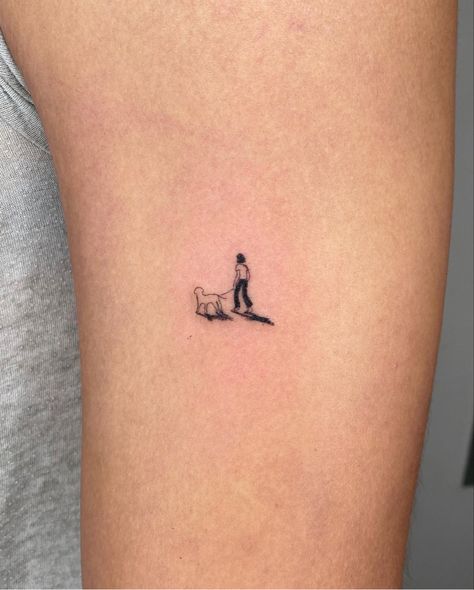 Green Chili Tattoo, Tiny Pitbull Tattoo, Simple Coffee Tattoo Ideas, Cat Tattoo Ideas Simple, Bernedoodle Tattoo Ideas, Ava Jules Tattoo, Random Mini Tattoos, Tiny Person Tattoo, Childhood Home Tattoo Ideas