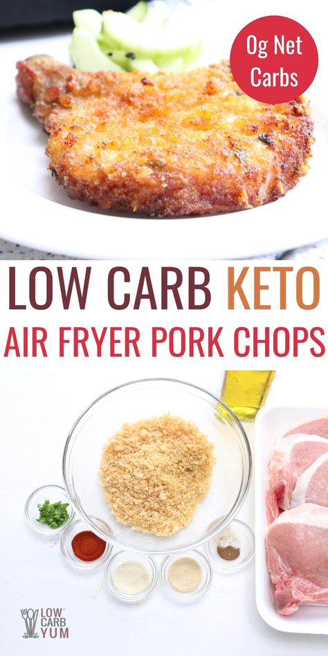 Air Fryer Recipes Keto, Keto Pork Chops, Air Fryer Pork, Keto Air Fryer, Low Carb Pork, Air Fryer Pork Chops, Chop Recipes, Air Fry Recipes, Keto Diet Food List