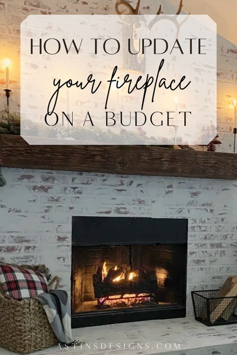 Discover creative faux brick fireplace ideas to refresh your living space! This tutorial shares how to complete a weekend fireplace renovation using budget-friendly techniques to achieve a charming brick look. Whether you're going for rustic or modern, these ideas will inspire your next project. Ready to make your fireplace the focal point of your home? Click to learn more and start your transformation! 1980 Fireplace Makeover, How To Add Stone To Fireplace, Cabin Brick Fireplace, White Mortar Brick Fireplace, Simple Brick Fireplace, Faux Brick Electric Fireplace, Redo Fireplace Brick, How To Paint Brick Fireplace, Refinishing Fireplace