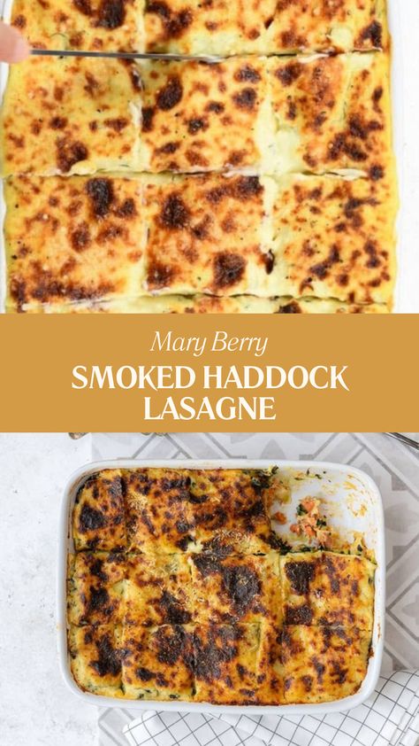 Mary Berry Smoked Haddock Lasagne Smoked Haddock, Lasagne Sheets, Mary Berry Recipe, Berry Recipes, Lasagne Recipes, Food Meals, Chefs Table, Chicken Dinners, Mary Berry