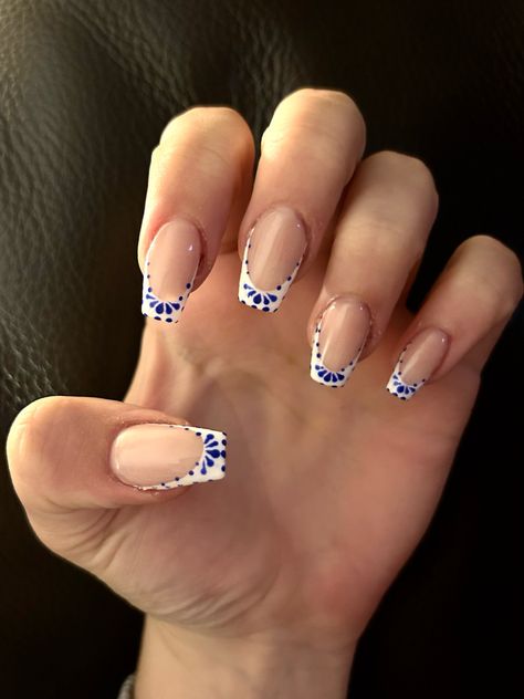 Mama Mia Nails / Greek Nail Inspo Greek Nails Ideas, Mama Mia Nails Design, Greek Style Nails, Greek Holiday Nails, Mamma Mia Nails Ideas, Greek Inspired Nails, Italia Nails, Croatia Nails, Greek Nails Designs