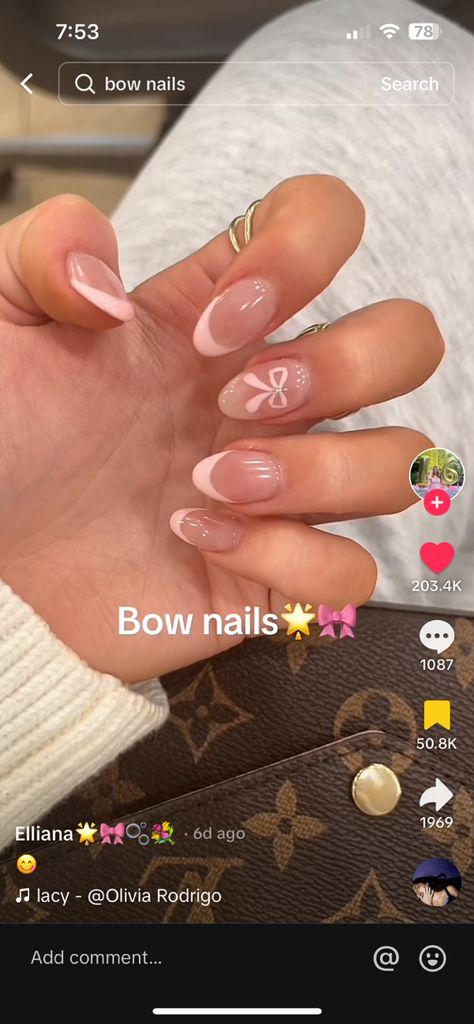 Bow Nail Designs, Bow Nail Art, Mail Ideas, Nails Today, Simple Gel Nails, Summery Nails, French Tip Acrylic Nails, Classy Acrylic Nails, Cute Gel Nails