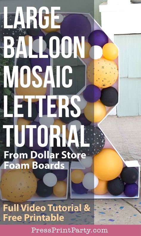 Letter Filled With Balloons, Marquis Letters With Balloons, Diy Balloon Letter Frame, Diy Mosaic Numbers Balloons, Mosaic Letters Diy, Mosaic Letters Balloons, Balloon Letters Diy, Balloon Mosaic Letters, Mosaic Balloon Numbers