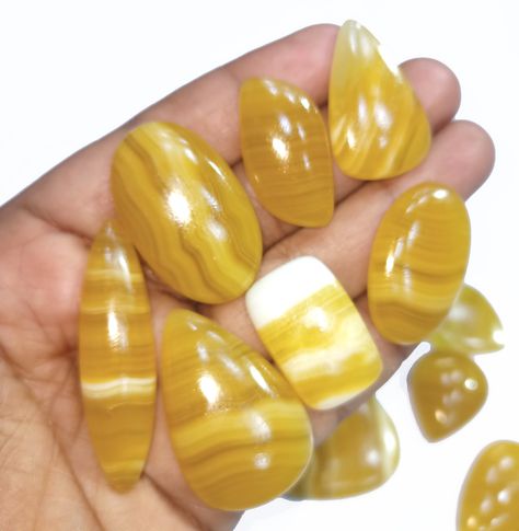 Natural Yellow Calcite gemstone Cabochon - Yellow Lace Calcite Jewelry - Yellow lace agate lot - Multi Jewelry Making Stone, Loose Gemstone by CabochonKingdom2021 on Etsy Calcite Jewelry, Moss Agate Jewelry, Diy Jewelry Pendants, Personal Motivation, Yellow Calcite, Wrap Jewelry, Necklace Ring, Pendant Diy, Agate Jewelry