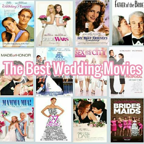 A selection of my favorite Rom-com wedding movies 👰🎩💐💒 Wedding Movies List, Old Romcom Movies, 90s Rom Com Movies List, Rom Com Wedding, Romcom Wedding, Rom Com Movies List, 90s Rom Coms, Hen Fest, Chic Flicks