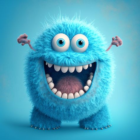 Yeti Monster, Devil Logo, Blue Cartoon Character, Monster Logo, Monster Clipart, Scary Photos, Happy Monster, Blue Monster, Monster Drawing