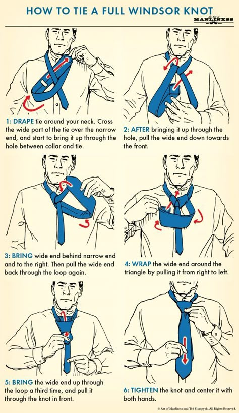 How to Tie a Tie | The Art of Manliness How To Do A Tie, How To Tie A Tie, How To Tie A Necktie, Windsor Tie Knot, Tie A Tie Easy, Cool Tie Knots, Tie Knots Men, Full Windsor Knot, Windsor Tie